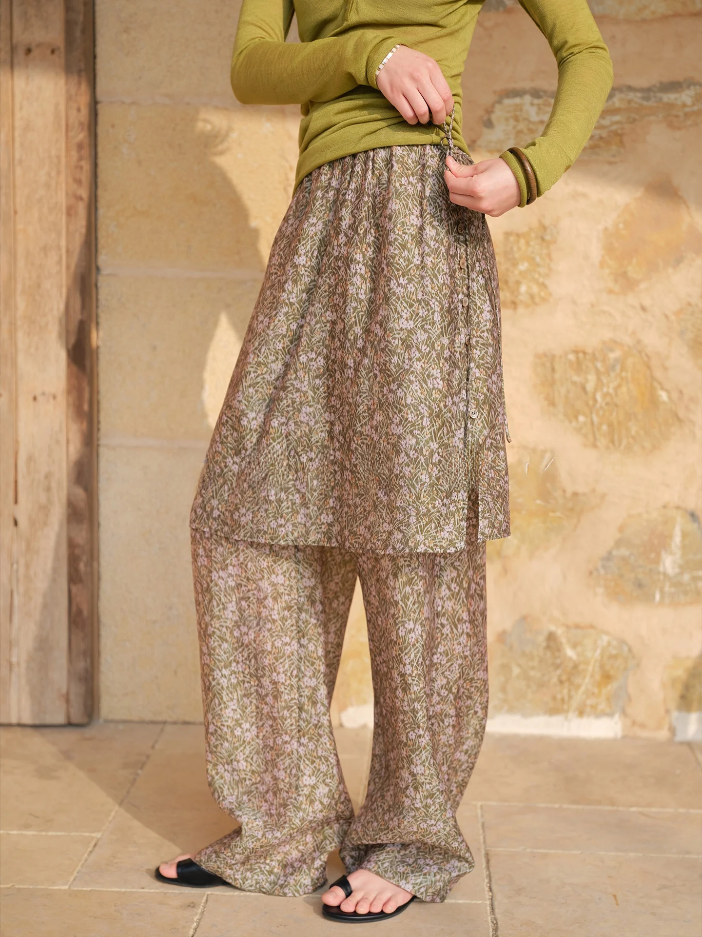 Biggie Artistic Style Floral Print Silk Linen Casual Pants Women's Heavy Work Long Trousers Natural Waist Polyester Fiber
Biggie Artistic Style Floral Print Silk Linen Casual Pants Women's Heavy Work Long Trousers Natural Waist Polyester Fiber