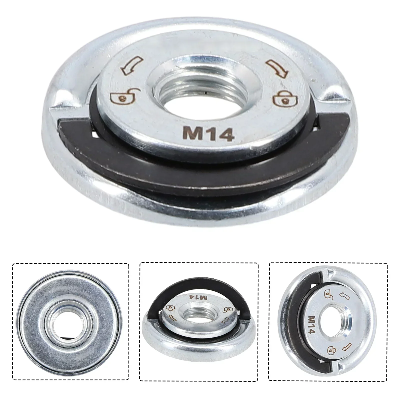 1PCS Self-Locking Grinder Pressing Plate Flange Nut Quick Release Power Chuck Cutting Disks Power Tools Replacement Parts
1PCS Self-Locking Grinder Pressing Plate Flange Nut Quick Release Power Chuck Cutting Disks Power Tools Replacement Parts