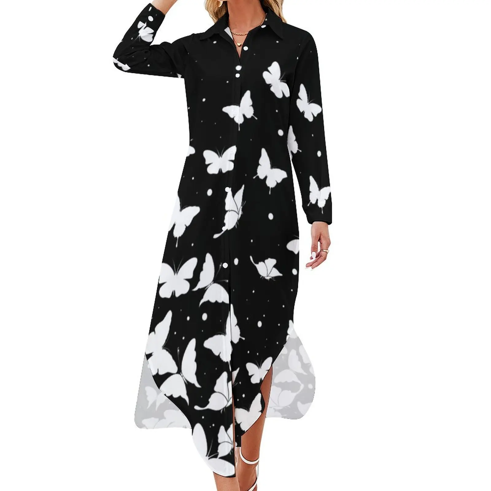 Butterfly pattern Long Sleeved Shirt Dress sensual sexy dress for women evening dress women summer dresses womens 2024
Butterfly pattern Long Sleeved Shirt Dress sensual sexy dress for women evening dress women summer dresses womens 2024