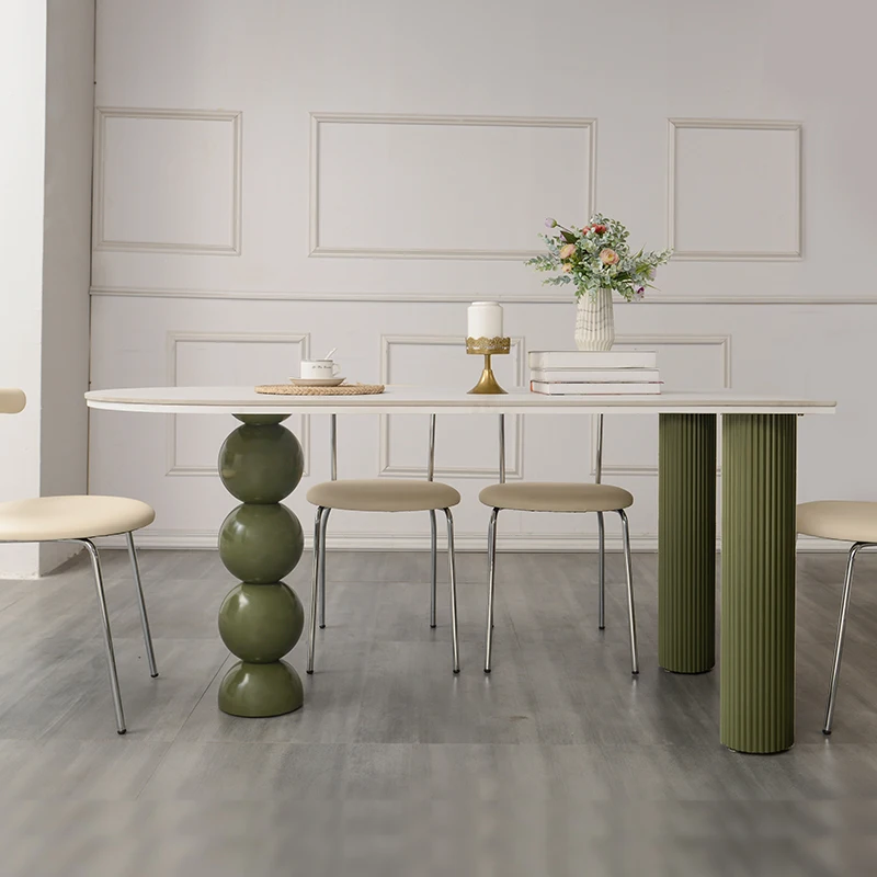 French Cream Wind Rock Slab Dining Table Integrated Small Apartment Semi-circular Wall Table Escabroso Dining Room Furniture
French Cream Wind Rock Slab Dining Table Integrated Small Apartment Semi-circular Wall Table Escabroso Dining Room Furniture