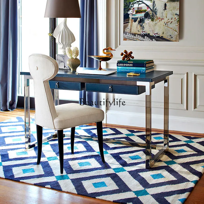 01Modern light luxury transparent acrylic desk plexiglass metal combined writing desk
01Modern light luxury transparent acrylic desk plexiglass metal combined writing desk