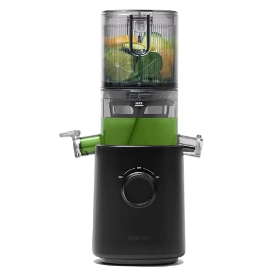 Compact cold press juicer for home use black stainless steel and ABS plastic space-saving design with self-feeding function, li
Compact cold press juicer for home use black stainless steel and ABS plastic space-saving design with self-feeding function, li