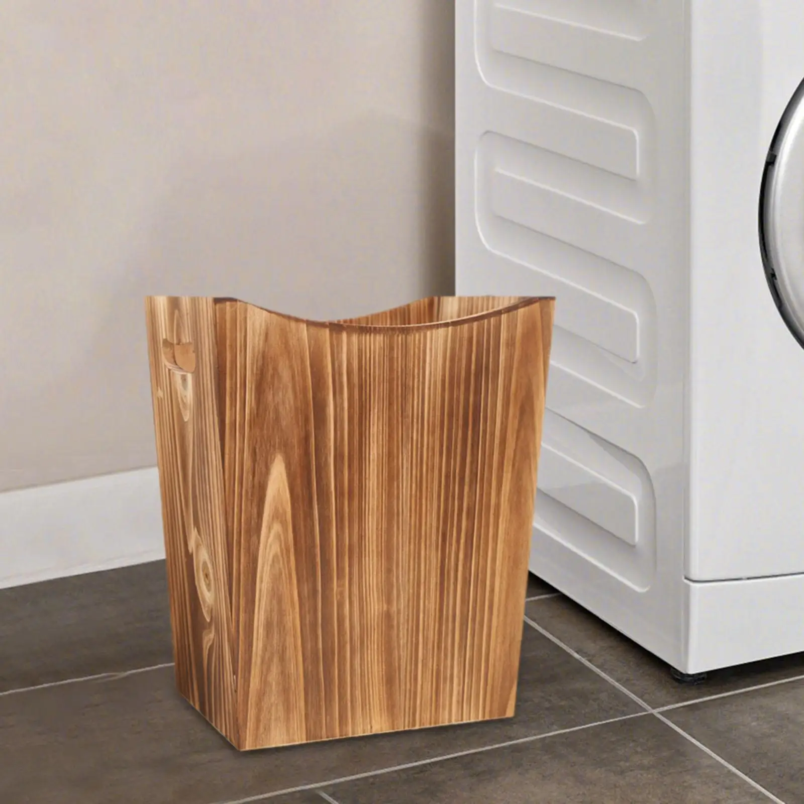 Brown Wood Trash Can Modern Paper Basket Home Waste Container Open Top for Office Living Room
Brown Wood Trash Can Modern Paper Basket Home Waste Container Open Top for Office Living Room