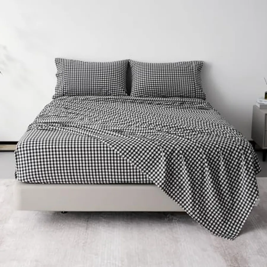 Cotton Size Sheets Set 3 Pcs Gingham Bed Sheet 100% Cotton Luxury Breathable and Cooling Sheets Size Bed Set Deep Pockets Upto
Cotton Size Sheets Set 3 Pcs Gingham Bed Sheet 100% Cotton Luxury Breathable and Cooling Sheets Size Bed Set Deep Pockets Upto