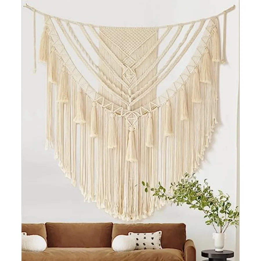 Large Macrame Wall Hanging Handmade Art Home Decor 47" Wx 55" L Boho Wall Decor Wedding Bedroom Living Room Handmade Yarn Wall
Large Macrame Wall Hanging Handmade Art Home Decor 47" Wx 55" L Boho Wall Decor Wedding Bedroom Living Room Handmade Yarn Wall
