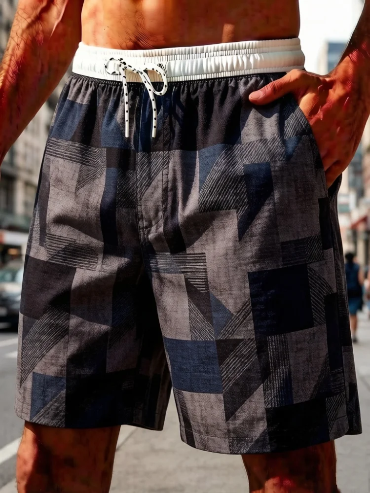 Plus Size Men Vintage Color Block Geometric Print Drawstring Casual Shorts Elastic Waist Side Pockets Daily Wear Shorts
Plus Size Men Vintage Color Block Geometric Print Drawstring Casual Shorts Elastic Waist Side Pockets Daily Wear Shorts