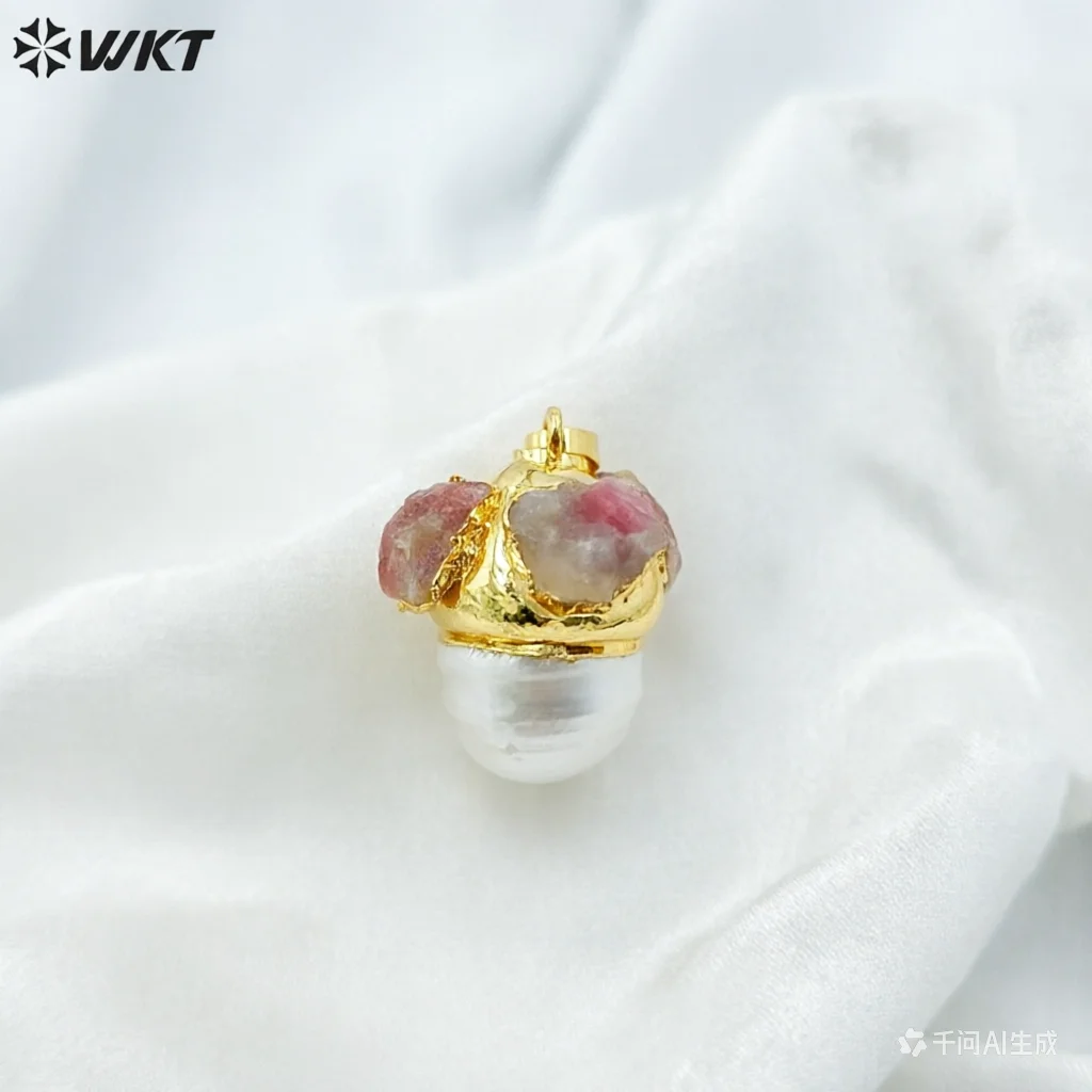 WT-JP377 Gorgeous 18K Real Gold Plated With Tourmaline Cap Natural Freshwater Baroque Pearl Pendants For Necklace
WT-JP377 Gorgeous 18K Real Gold Plated With Tourmaline Cap Natural Freshwater Baroque Pearl Pendants For Necklace