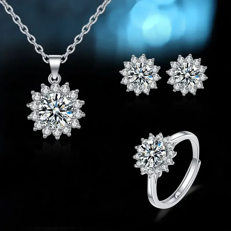 2025 New Sunflower Necklace Women's Jewelry Set Simulation Moissanite Ring Zircon Earrings Three Piece Set TK Live Sales
2025 New Sunflower Necklace Women's Jewelry Set Simulation Moissanite Ring Zircon Earrings Three Piece Set TK Live Sales