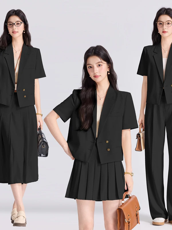 Business Professional Short Sleeve Suit Jacket Women's Summer Elegant Simple Art Exam Dry Commute Short Sleeve Suit Set
Business Professional Short Sleeve Suit Jacket Women's Summer Elegant Simple Art Exam Dry Commute Short Sleeve Suit Set