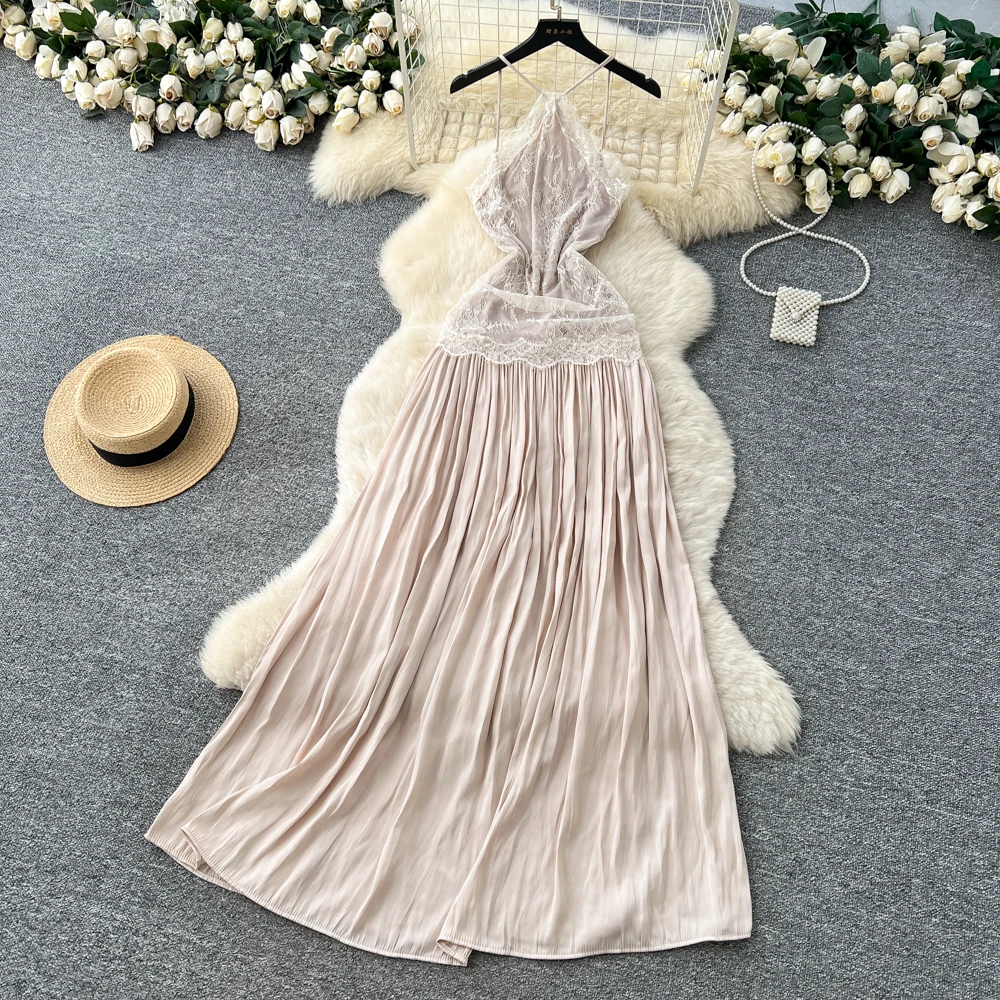 Sexy chic sleeveless backless lace Spliced Vintage korean fashion Evening Party women clothing
Sexy chic sleeveless backless lace Spliced Vintage korean fashion Evening Party women clothing