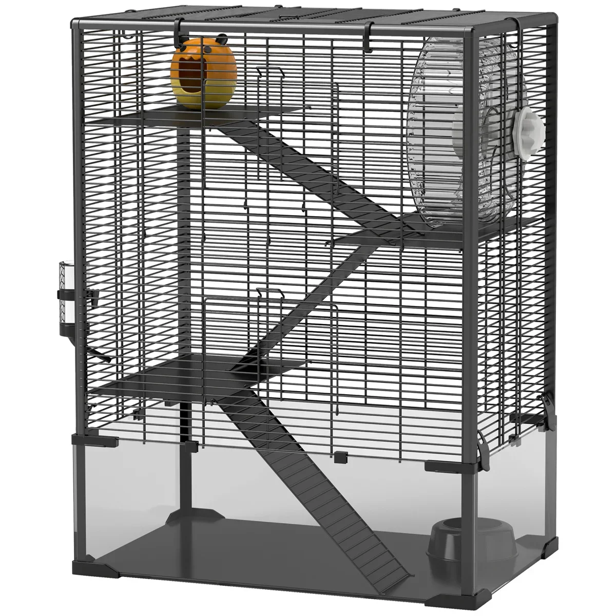 Hamster Tank with Four-tier design with ramps and hut for playful activities Removable cage frame with clips simplifies cleaning
Hamster Tank with Four-tier design with ramps and hut for playful activities Removable cage frame with clips simplifies cleaning