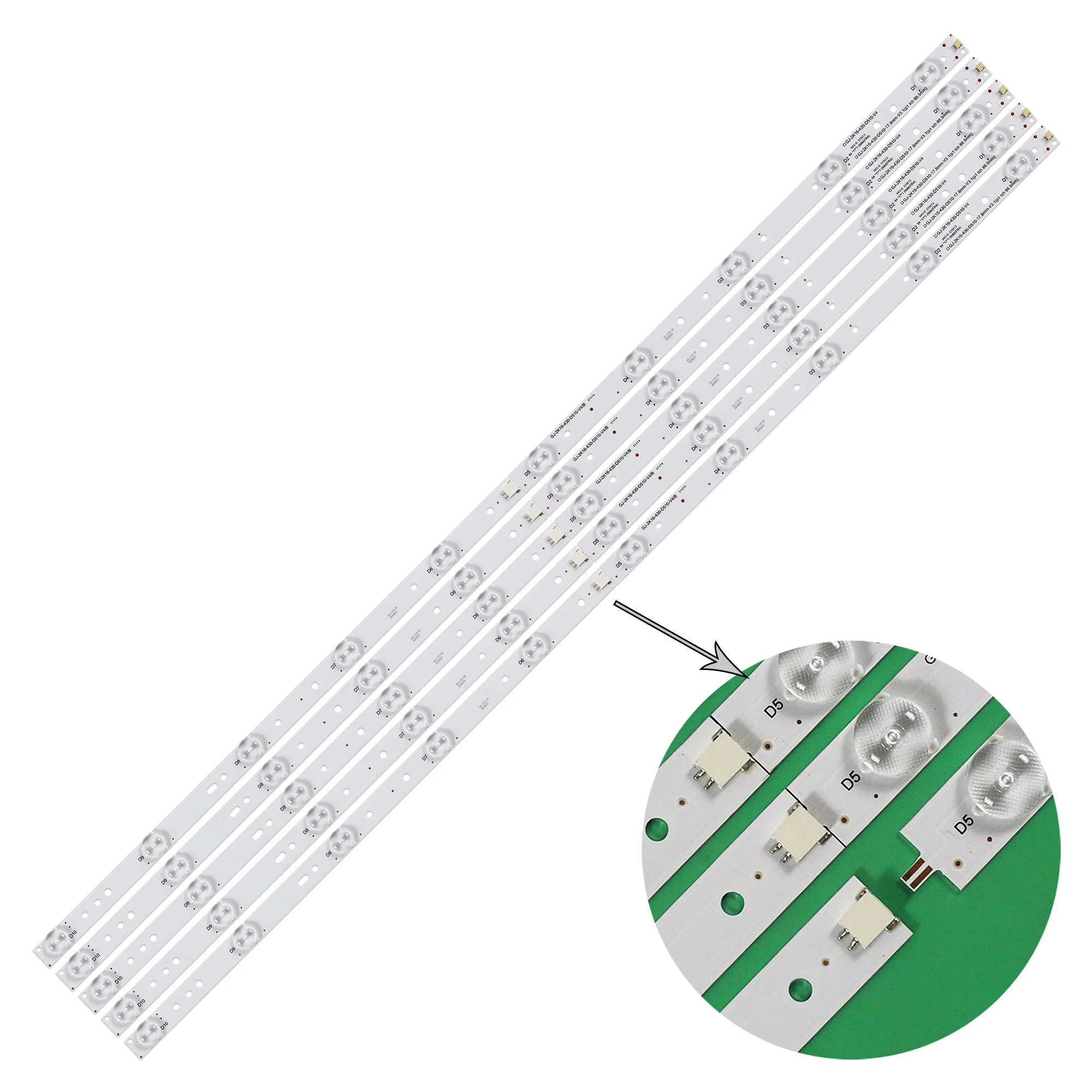 LED Backlight 10Lamp GJ-2K16-430-D510-V3 43PFF5752 43PFF3655 43PFS4131 LE43AL88 43CH6000 TPT430H3-QVN01.U DUYSHA.G T430HVN01.0
LED Backlight 10Lamp GJ-2K16-430-D510-V3 43PFF5752 43PFF3655 43PFS4131 LE43AL88 43CH6000 TPT430H3-QVN01.U DUYSHA.G T430HVN01.0