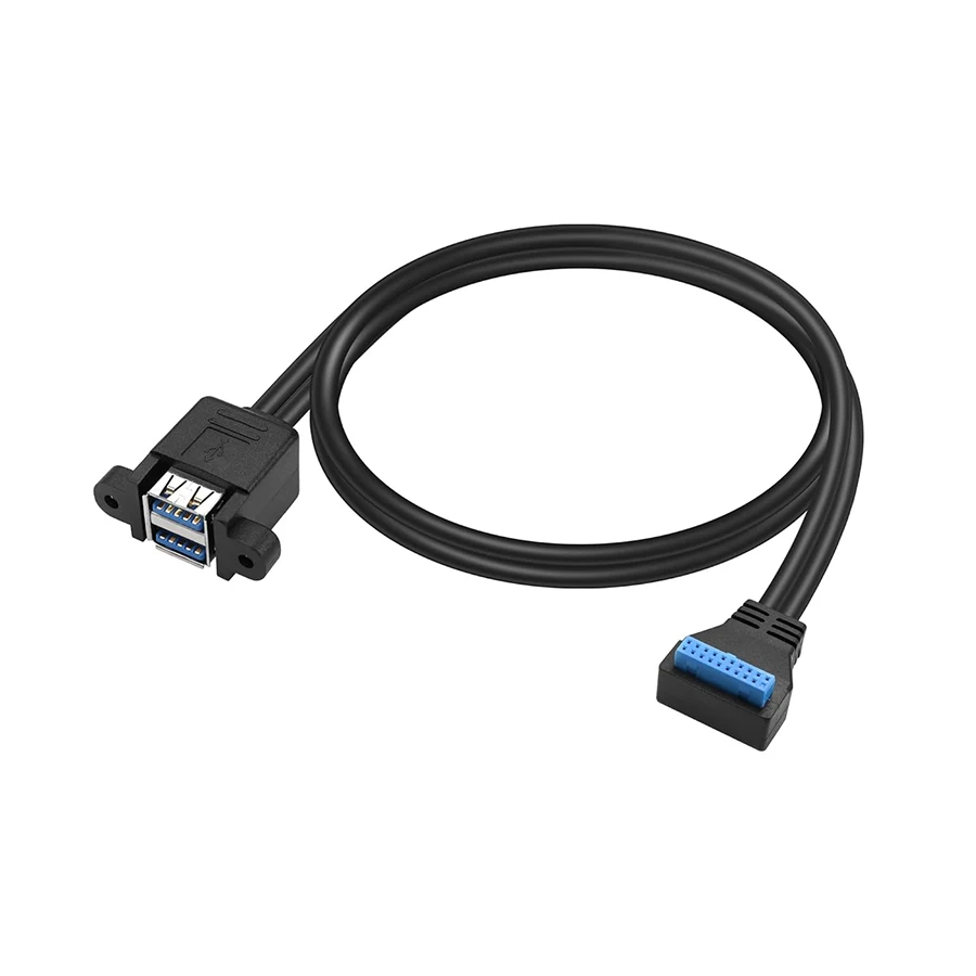 Motherboard USB 3.0 UP/Down Angle Connector 19/20Pin to TWO USB-A Female Port Internal Extension Cable for Desktop PC Computer
Motherboard USB 3.0 UP/Down Angle Connector 19/20Pin to TWO USB-A Female Port Internal Extension Cable for Desktop PC Computer