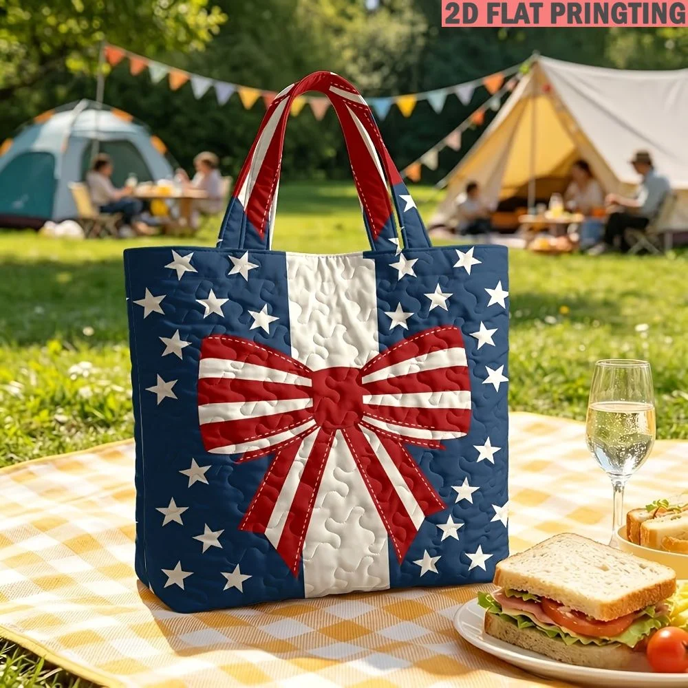 1pc Women's Tote Bag with American Flag Stars And Stripes Bow Multi-Functional Large Capacity Quilted Bag, for Books, Laptop
1pc Women's Tote Bag with American Flag Stars And Stripes Bow Multi-Functional Large Capacity Quilted Bag, for Books, Laptop