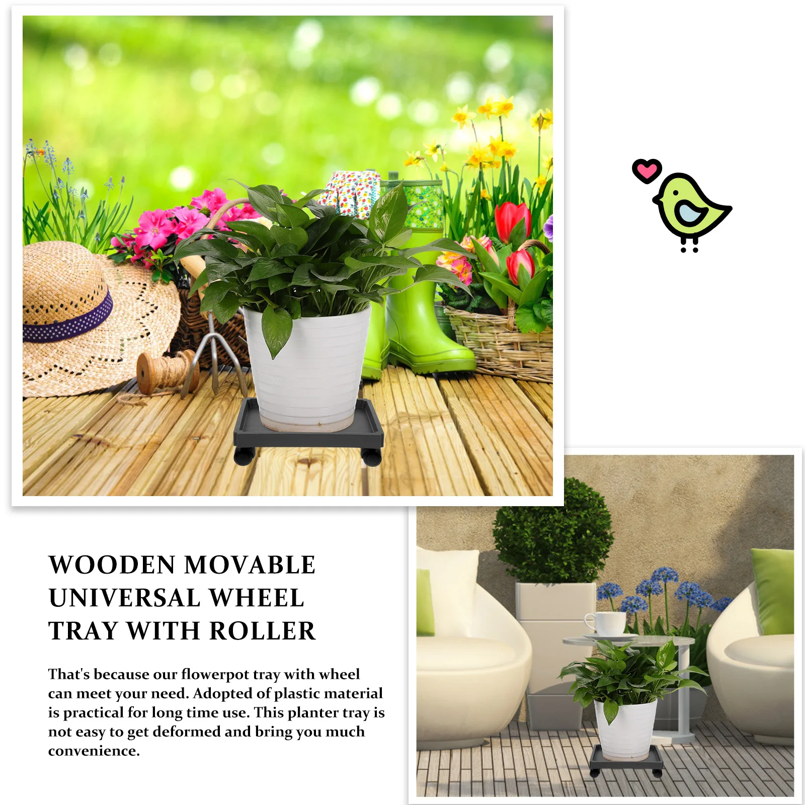 Rectangular Base Thickened Movable Bonsai Tray Wheels Black 320mm Rolling Plant Pot St Outdoor Easy Clean Strong Capacity Smooth 
Rectangular Base Thickened Movable Bonsai Tray Wheels Black 320mm Rolling Plant Pot St Outdoor Easy Clean Strong Capacity Smooth