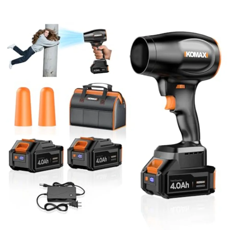 Cordless Leaf Blower with 580000 RPM High-Speed Motor Ergonomic Design 2 x 4.0Ah Digital Display Batteries and Charger 6-Variab
Cordless Leaf Blower with 580000 RPM High-Speed Motor Ergonomic Design 2 x 4.0Ah Digital Display Batteries and Charger 6-Variab