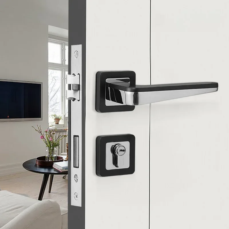 Bedroom door lock Silent indoor door lock Household black simple universal magnetic solid wood door handle Split lock
Bedroom door lock Silent indoor door lock Household black simple universal magnetic solid wood door handle Split lock