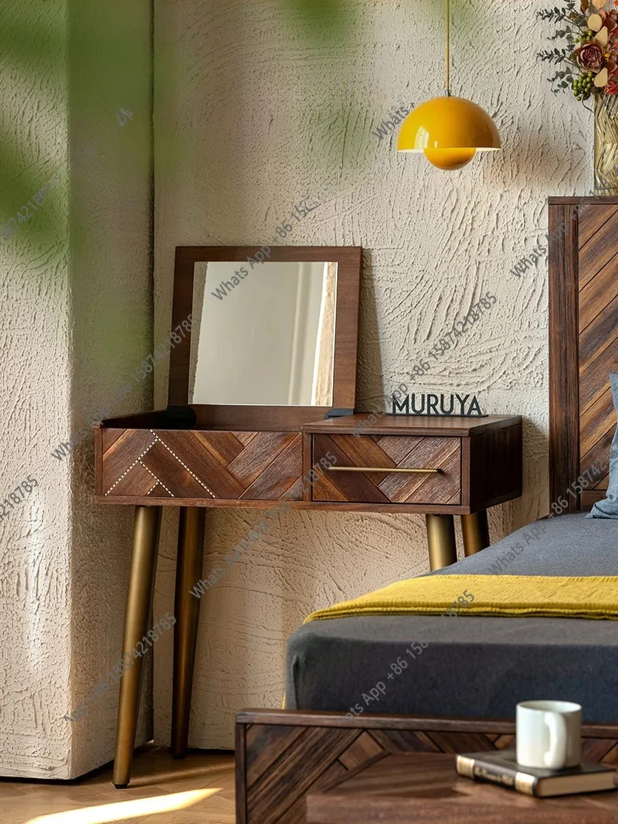 Rt Nordic Solid Wood Makeup Table Modern Simple French Light Luxury Medieval Small Apartment Retro Bedroom Dressing Table
Rt Nordic Solid Wood Makeup Table Modern Simple French Light Luxury Medieval Small Apartment Retro Bedroom Dressing Table