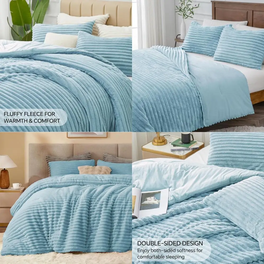 Luxurious Light Blue Fleece Twin Comforter Set with Pillowcase for Cozy Winter Nights
Luxurious Light Blue Fleece Twin Comforter Set with Pillowcase for Cozy Winter Nights