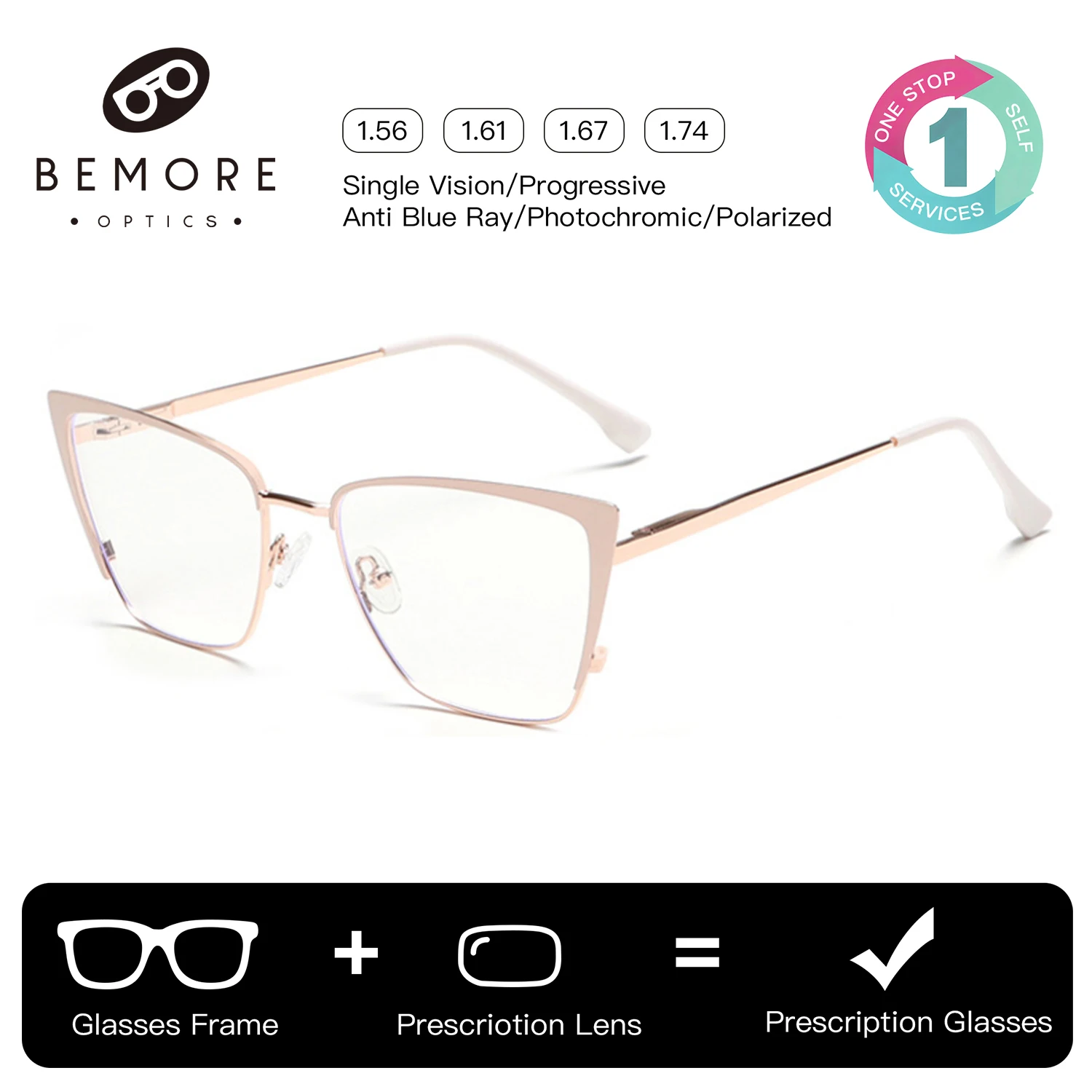 BEMORE Cat Eye Alloy Clip on Prescription Glasses Women Polarized UV400 Magnetic Correction Sunscreen Optical Eyeglasses
BEMORE Cat Eye Alloy Clip on Prescription Glasses Women Polarized UV400 Magnetic Correction Sunscreen Optical Eyeglasses