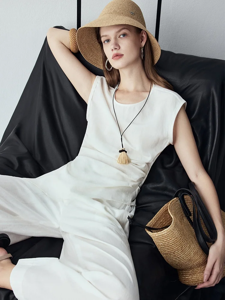Soften Ruched Waist Linen Women's Fashionable Breathable Set Casual Chic Summer Outfit Short Sleeve round Neck Dress
Soften Ruched Waist Linen Women's Fashionable Breathable Set Casual Chic Summer Outfit Short Sleeve round Neck Dress