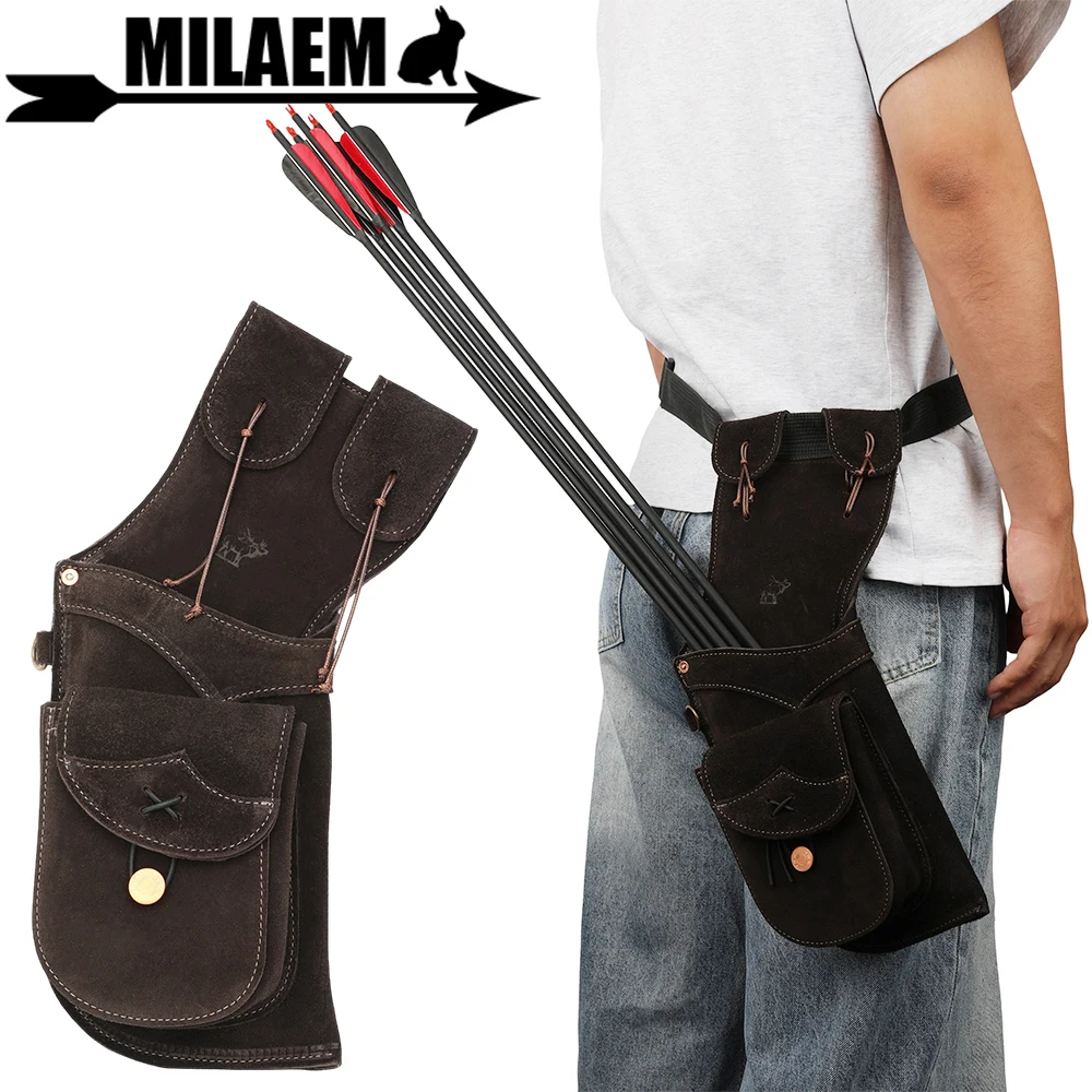 Archery Arrow Quiver Cowhide Waist Reverse Large Capacity Dark Brown Arrow Bag Bow Shooting Hunting Target Training Practice
Archery Arrow Quiver Cowhide Waist Reverse Large Capacity Dark Brown Arrow Bag Bow Shooting Hunting Target Training Practice