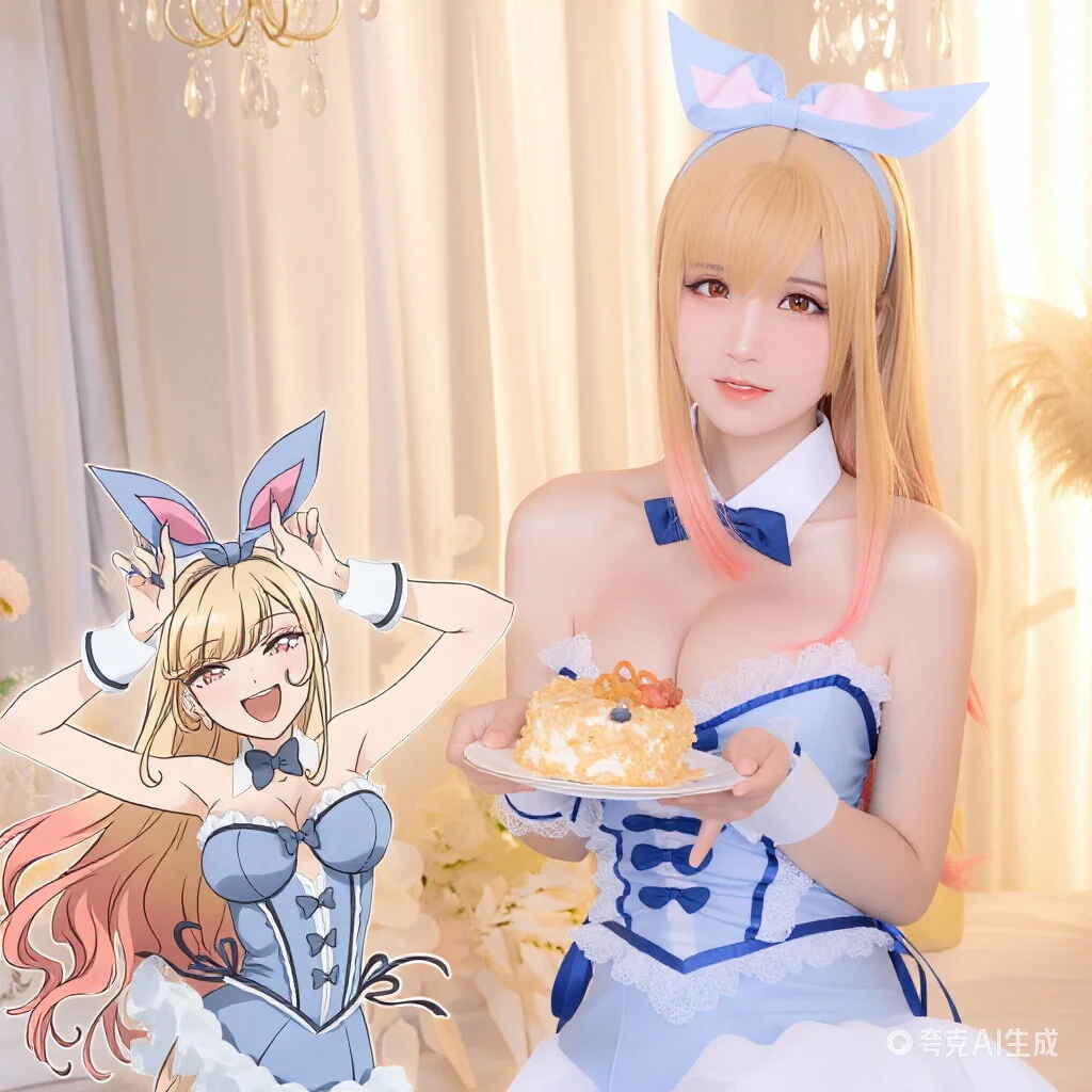 Kitagawa Kaimu Cosplay Costume Bunny Maid Outfit Dressing Doll Falls in Love Role-play Costume Blue Lace Dress Fishnet Stockin
Kitagawa Kaimu Cosplay Costume Bunny Maid Outfit Dressing Doll Falls in Love Role-play Costume Blue Lace Dress Fishnet Stockin