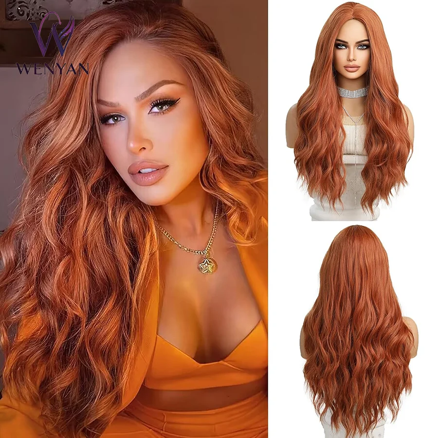 26inch Long Wavy Ginger Wigs for Women Natural Synthetic wig Hair Heat Resistant Wigs for Daily Party Cosplay Wear
26inch Long Wavy Ginger Wigs for Women Natural Synthetic wig Hair Heat Resistant Wigs for Daily Party Cosplay Wear