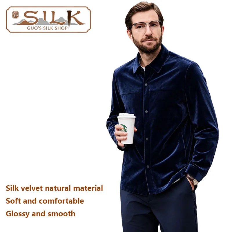 Natural Silk Fleece Men's Shirt Long-sleeved Collared Top Simple Style, Casual, Luxurious Clothing Smooth and Fine Luster
Natural Silk Fleece Men's Shirt Long-sleeved Collared Top Simple Style, Casual, Luxurious Clothing Smooth and Fine Luster