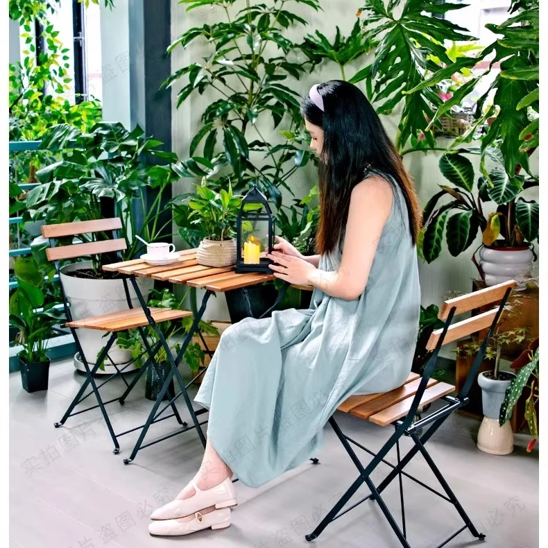 Solid Wood Foldable Balcony Table Chair Outdoor Garden Leisure Coffee Table Chair Combination Garden Sets
Solid Wood Foldable Balcony Table Chair Outdoor Garden Leisure Coffee Table Chair Combination Garden Sets