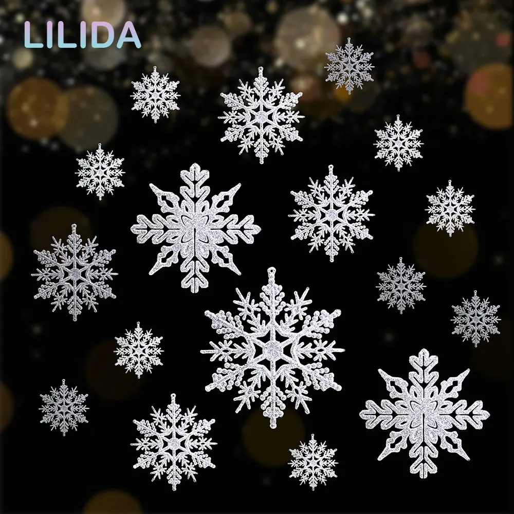 40Pcs/Set Christmas Snowflakes Decorations Silver Glitter Artificial Plastic Fake Snowflake Xmas Tree Ornaments Noel Navidad
40Pcs/Set Christmas Snowflakes Decorations Silver Glitter Artificial Plastic Fake Snowflake Xmas Tree Ornaments Noel Navidad