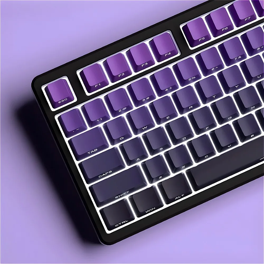 Gradual change light transmission, cherry keycaps, full set, pink PBT suitable for gaming mechanical keyboard accessories
Gradual change light transmission, cherry keycaps, full set, pink PBT suitable for gaming mechanical keyboard accessories