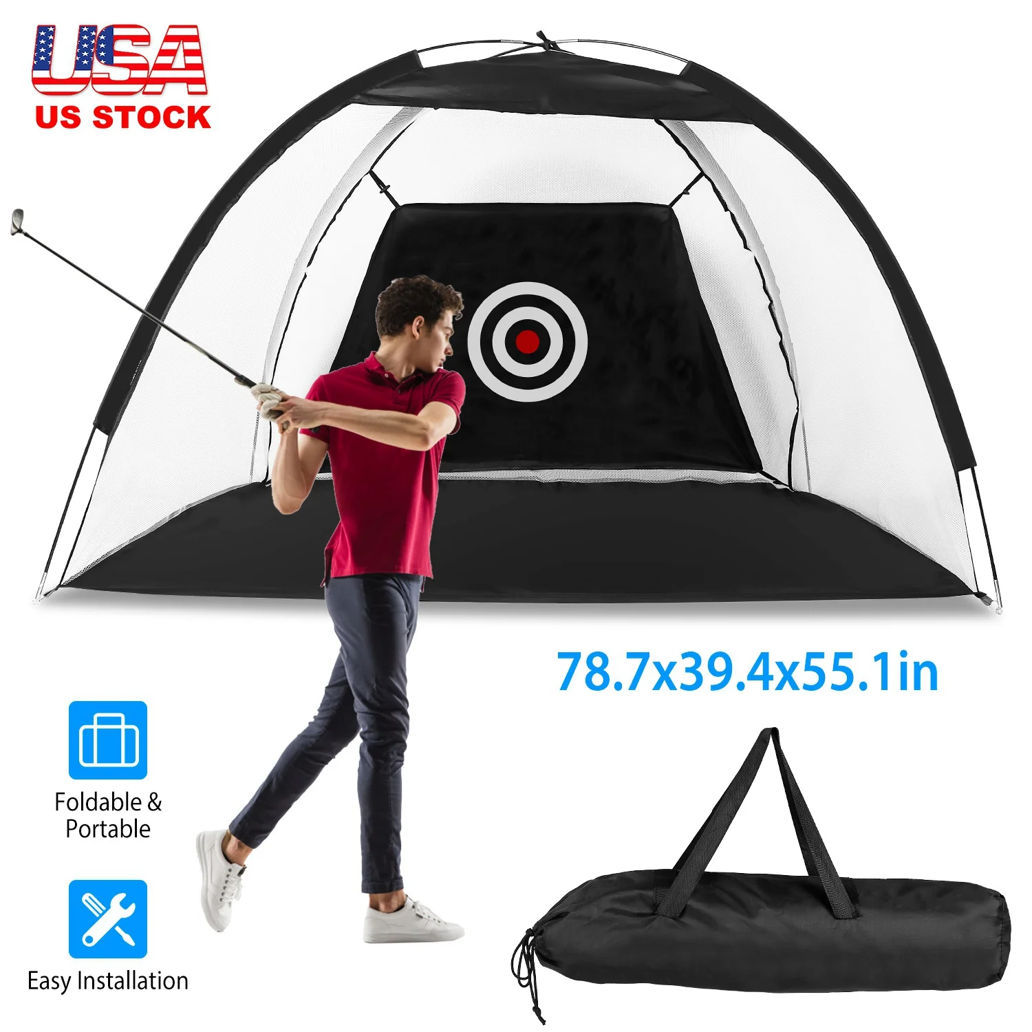 USA Stock Golf Practice Net for Backyard Driving Hitting Net with Target Carry Bag Indoor Outdoor Golf Training Aids Portable Golf Driving Range Net
USA Stock Golf Practice Net for Backyard Driving Hitting Net with Target Carry Bag Indoor Outdoor Golf Training Aids Portable Golf Driving Range Net