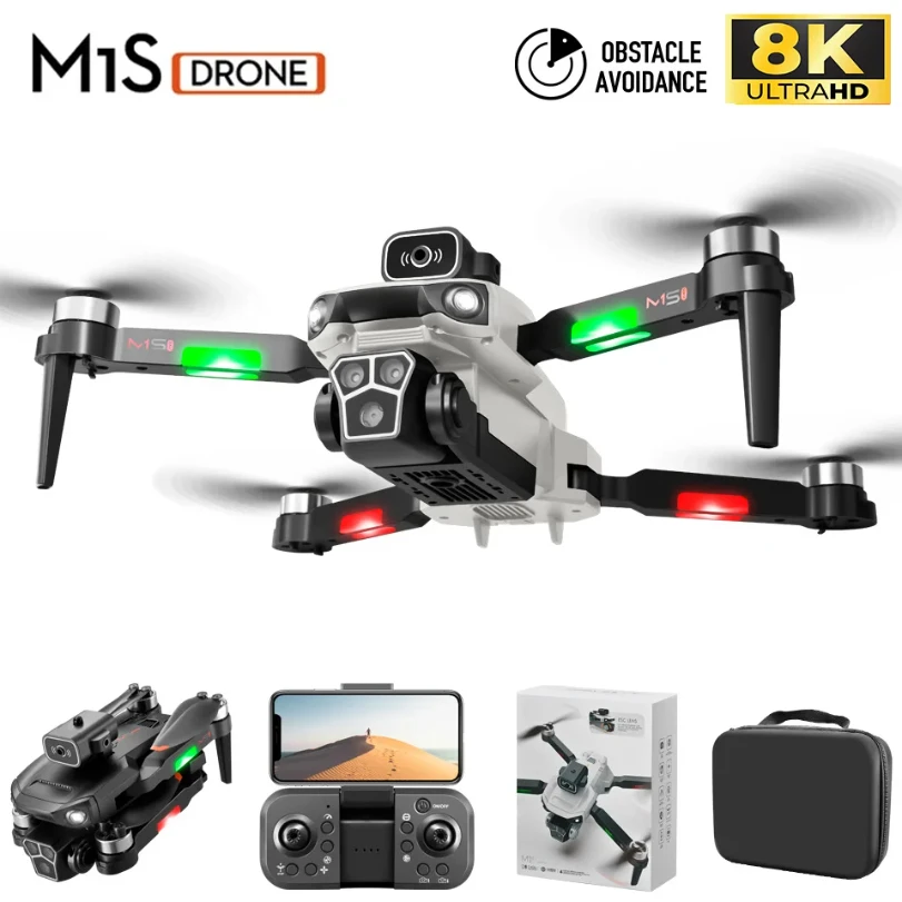 M1s Mini Drone 4K Three Camera Professinal Wide Angle Optical Flow Localization Four-way Obstacle Avoidance RC Quadcopter toys 
M1s Mini Drone 4K Three Camera Professinal Wide Angle Optical Flow Localization Four-way Obstacle Avoidance RC Quadcopter toys