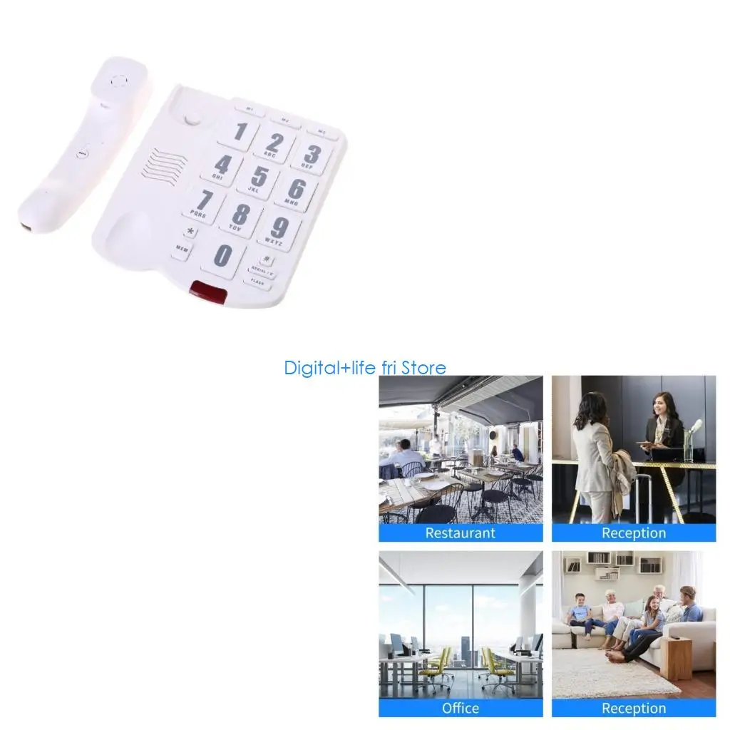 E06D Big Button Landline Phone Desktop Telephone Loud Ringtone Fixed Home Phone
E06D Big Button Landline Phone Desktop Telephone Loud Ringtone Fixed Home Phone