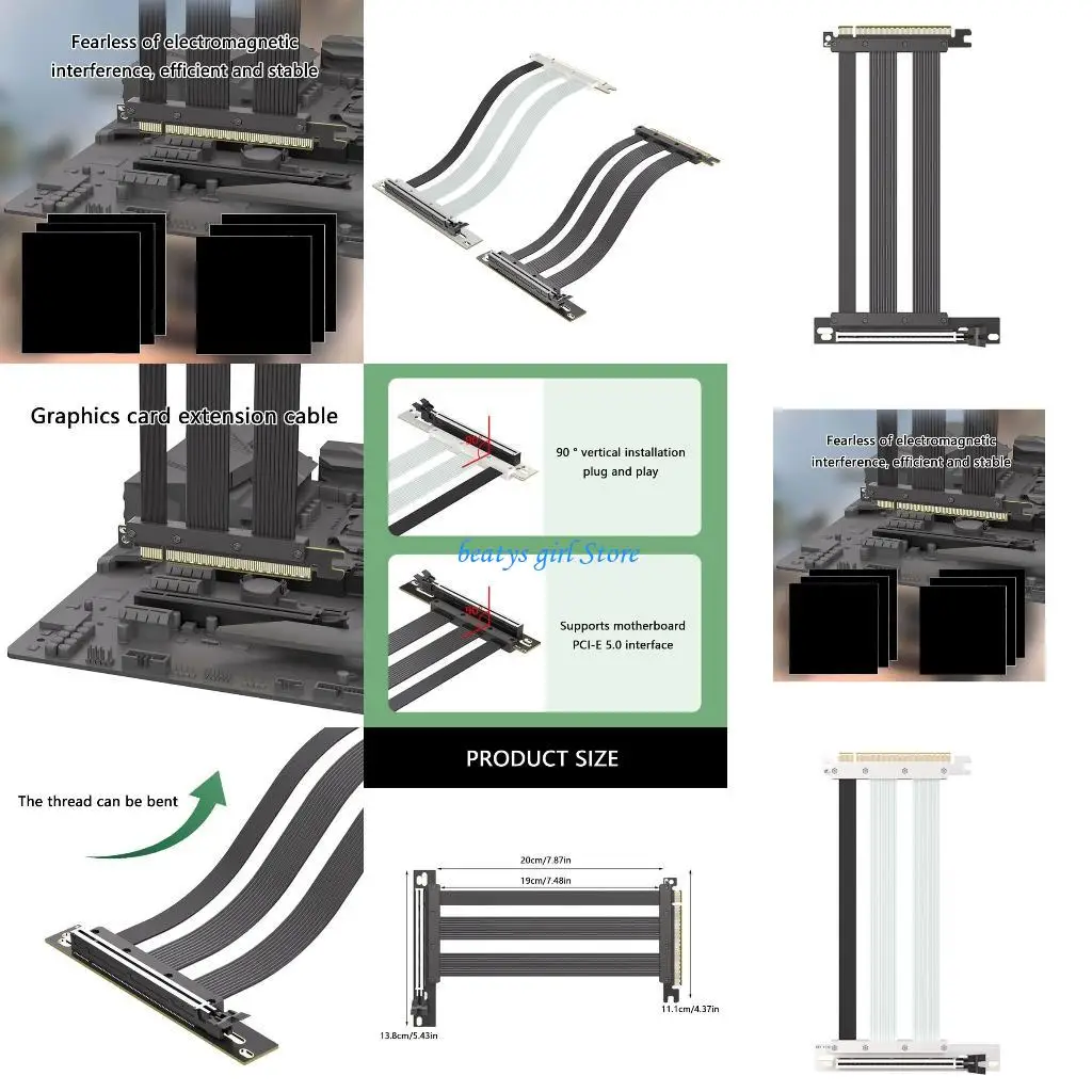 C7AB Flexible PCIE5.0 X16 Risers Cable For Various PC Components Angled Cable
C7AB Flexible PCIE5.0 X16 Risers Cable For Various PC Components Angled Cable