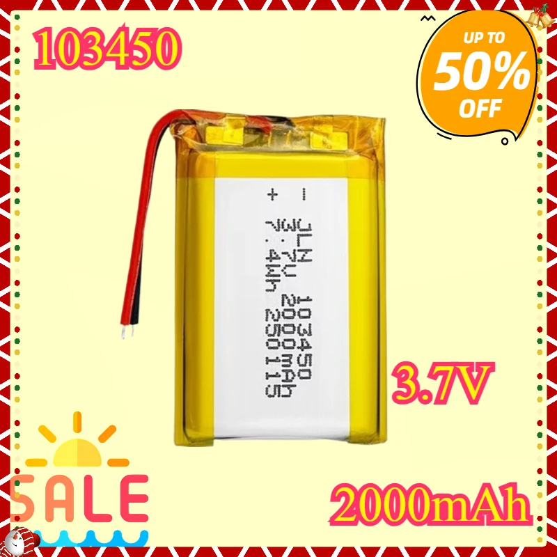 New 3.7V 103450 Polymer Lithium Battery , 2000 mAh Rechargeable, for MP5,Toys,Cameras, GPS, Bluetooth, Speakers High Capacity
New 3.7V 103450 Polymer Lithium Battery , 2000 mAh Rechargeable, for MP5,Toys,Cameras, GPS, Bluetooth, Speakers High Capacity