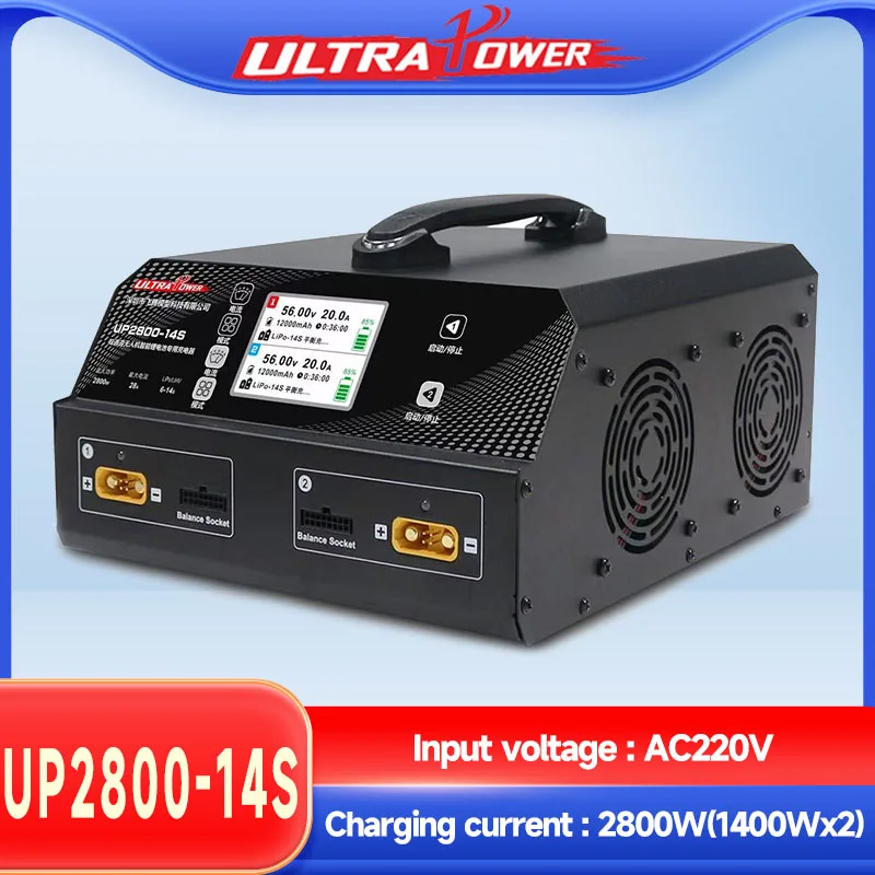 UP2800-14S Dual Channel 2800W 28A LiPo LiHV Intelligent Charger, 6-14S Balance Charger for Drone FPV RC Battery
UP2800-14S Dual Channel 2800W 28A LiPo LiHV Intelligent Charger, 6-14S Balance Charger for Drone FPV RC Battery