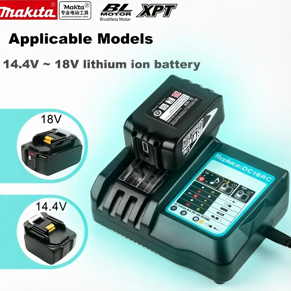 6A Fast Battery Charger for Makita DC18RC 14.4V-18V Li-ion with LED Display Compatible BL1860 BL1850 BL1840 BL1830
6A Fast Battery Charger for Makita DC18RC 14.4V-18V Li-ion with LED Display Compatible BL1860 BL1850 BL1840 BL1830