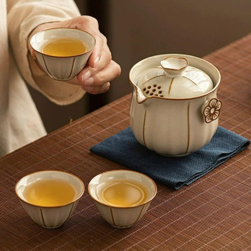 Yellow Ru Kiln Cover Bowl Teacup Ceramic Outdoor Travel Tea Set Household Single Teapot Tea Making Device Kung Fu Tea Set
Yellow Ru Kiln Cover Bowl Teacup Ceramic Outdoor Travel Tea Set Household Single Teapot Tea Making Device Kung Fu Tea Set