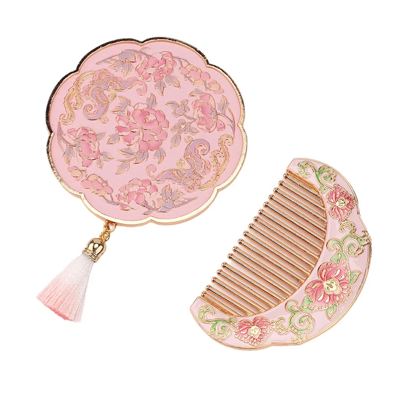 Metal Makeup Pocket Compact Mirror Souvenir Embosse Comb Set Hand Held Small Pocket Travel Chinese Romance Portable
Metal Makeup Pocket Compact Mirror Souvenir Embosse Comb Set Hand Held Small Pocket Travel Chinese Romance Portable