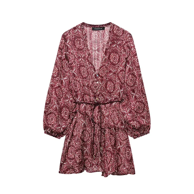 Women's Print Loose Single Breasted Mini Dress, Female Midi Dress, Casual Draped Sashes, Button, Spring Fashion, 2022
Women's Print Loose Single Breasted Mini Dress, Female Midi Dress, Casual Draped Sashes, Button, Spring Fashion, 2022
