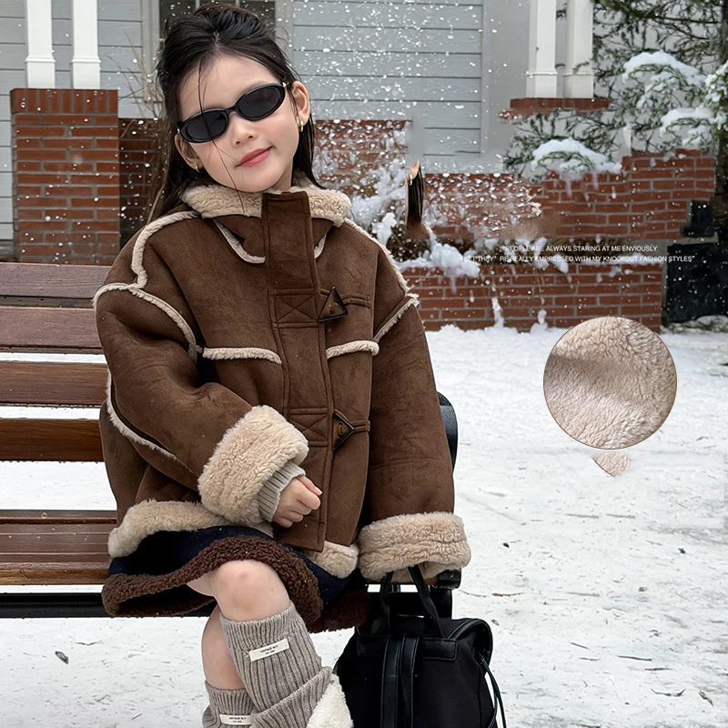 Kids Baby Girl Woolen Thick Warm Toddler Girls Coffee Integrate Jacket New Winter Turtleneck Windproof Little 1-14Y Girls Parkas
Kids Baby Girl Woolen Thick Warm Toddler Girls Coffee Integrate Jacket New Winter Turtleneck Windproof Little 1-14Y Girls Parkas