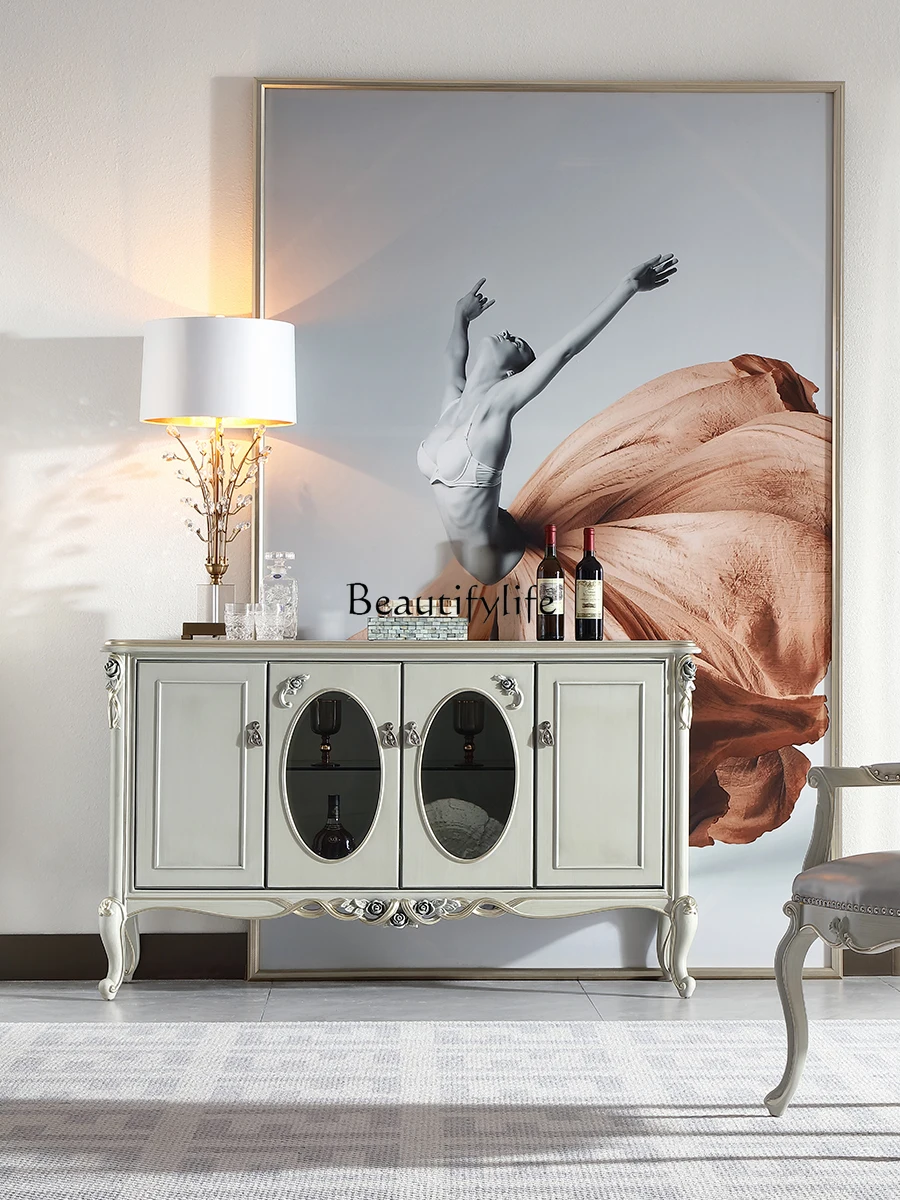 French Entry Lux Wood Carved Sideboard Cabinet European Retro Glass Villa Wall Locker
French Entry Lux Wood Carved Sideboard Cabinet European Retro Glass Villa Wall Locker