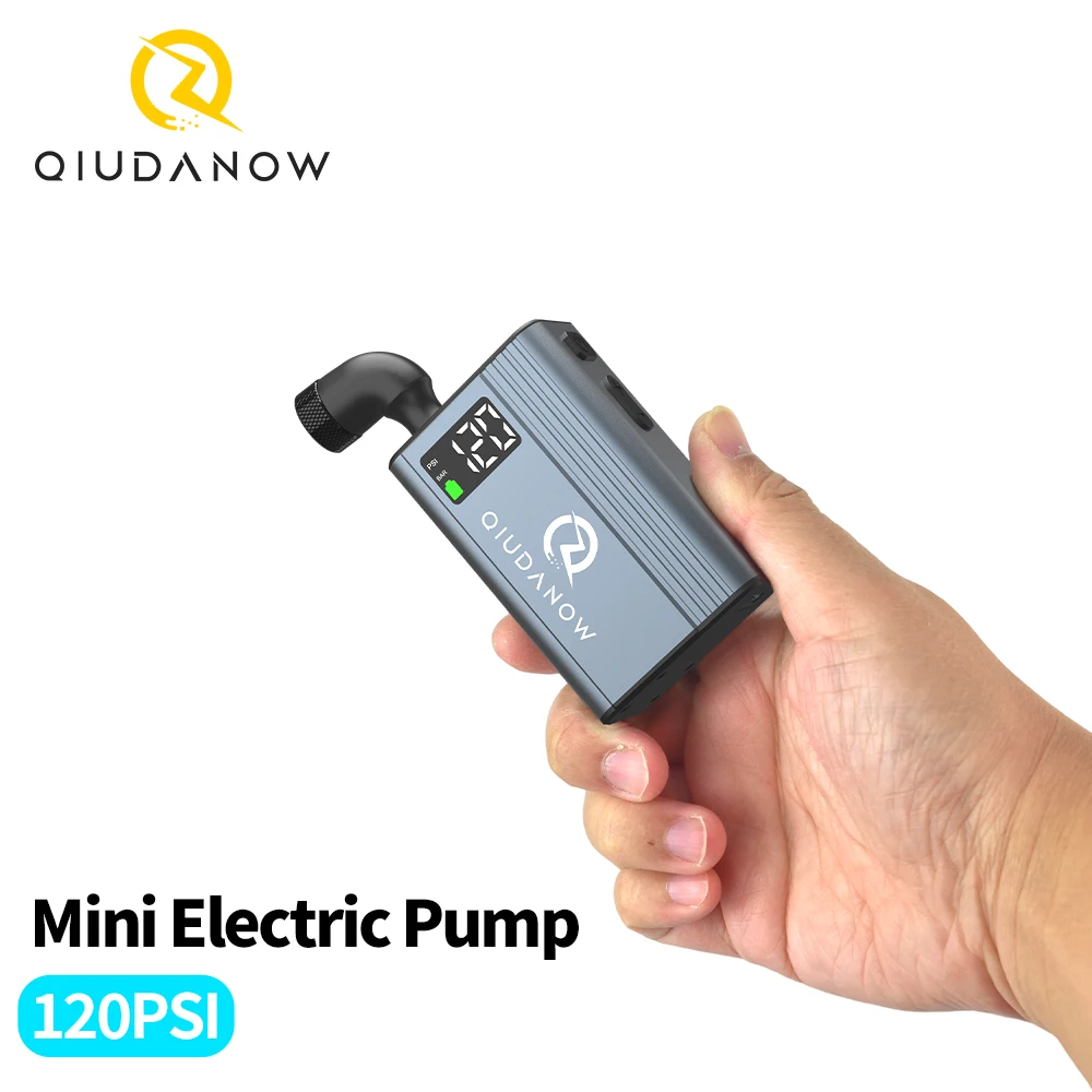 Мини-электрический велосипедный насос QIUDANOW 120PSI с зарядкой экрана Type-C, совместимый с клапанами Schrader/Presta для MTB/дорожного велосипеда
Мини-электрический велосипедный насос QIUDANOW 120PSI с зарядкой экрана Type-C, совместимый с клапанами Schrader/Presta для MTB/дорожного велосипеда