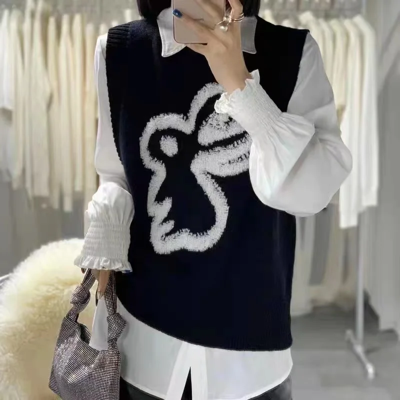 Sweater rabbit Vest for Women Solid Color Loose Sleeveless Knitted Vest Tops Women Simple Casual Cashmere Vest Female
Sweater rabbit Vest for Women Solid Color Loose Sleeveless Knitted Vest Tops Women Simple Casual Cashmere Vest Female