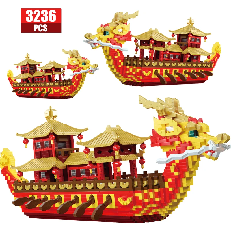 Mini 3236pcs City Chinese Traditional Royal Dragon Boat Architecture Building Blocks Festival Bricks Toys for Children Gifts
Mini 3236pcs City Chinese Traditional Royal Dragon Boat Architecture Building Blocks Festival Bricks Toys for Children Gifts