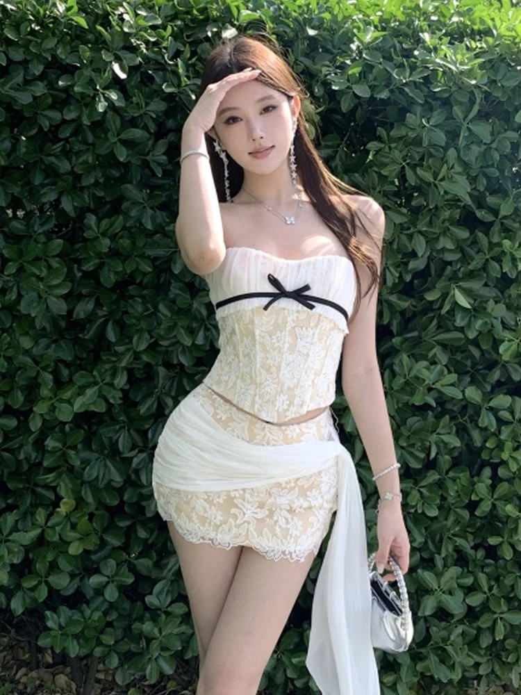 Pure Desire Sle One-oulder Lace Knot Tube Top Fibone Waist-Cinching Vest Top with Sa ort Skirt Set
Pure Desire Sle One-oulder Lace Knot Tube Top Fibone Waist-Cinching Vest Top with Sa ort Skirt Set