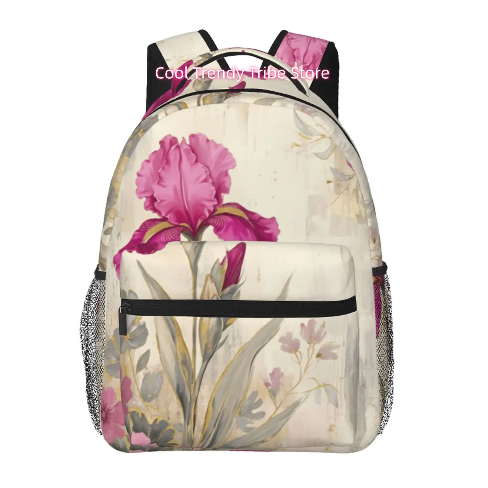 Vintage Iris Flower Print Adult Backpack, Oxford Cloth Adjustable Shoulder Strap Casual Travel Bag for Women, Great for Daily Co
Vintage Iris Flower Print Adult Backpack, Oxford Cloth Adjustable Shoulder Strap Casual Travel Bag for Women, Great for Daily Co