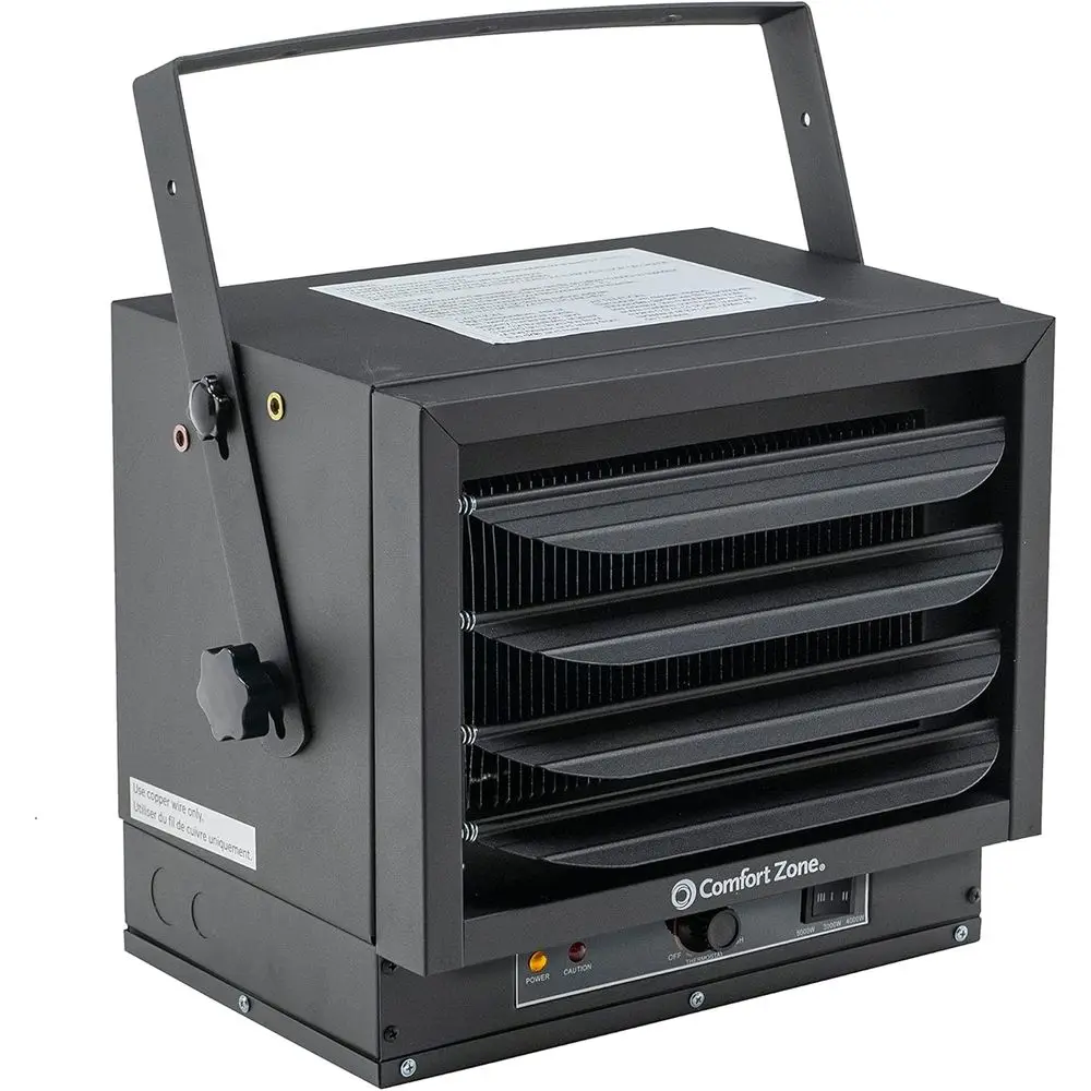 Hard-Wired Ceiling Mount Garage Electric Space Heater, Fan-Forced, 5,000 watt, 240 volt, Overheat Protection, Thermal Cut-Out Sw
Hard-Wired Ceiling Mount Garage Electric Space Heater, Fan-Forced, 5,000 watt, 240 volt, Overheat Protection, Thermal Cut-Out Sw